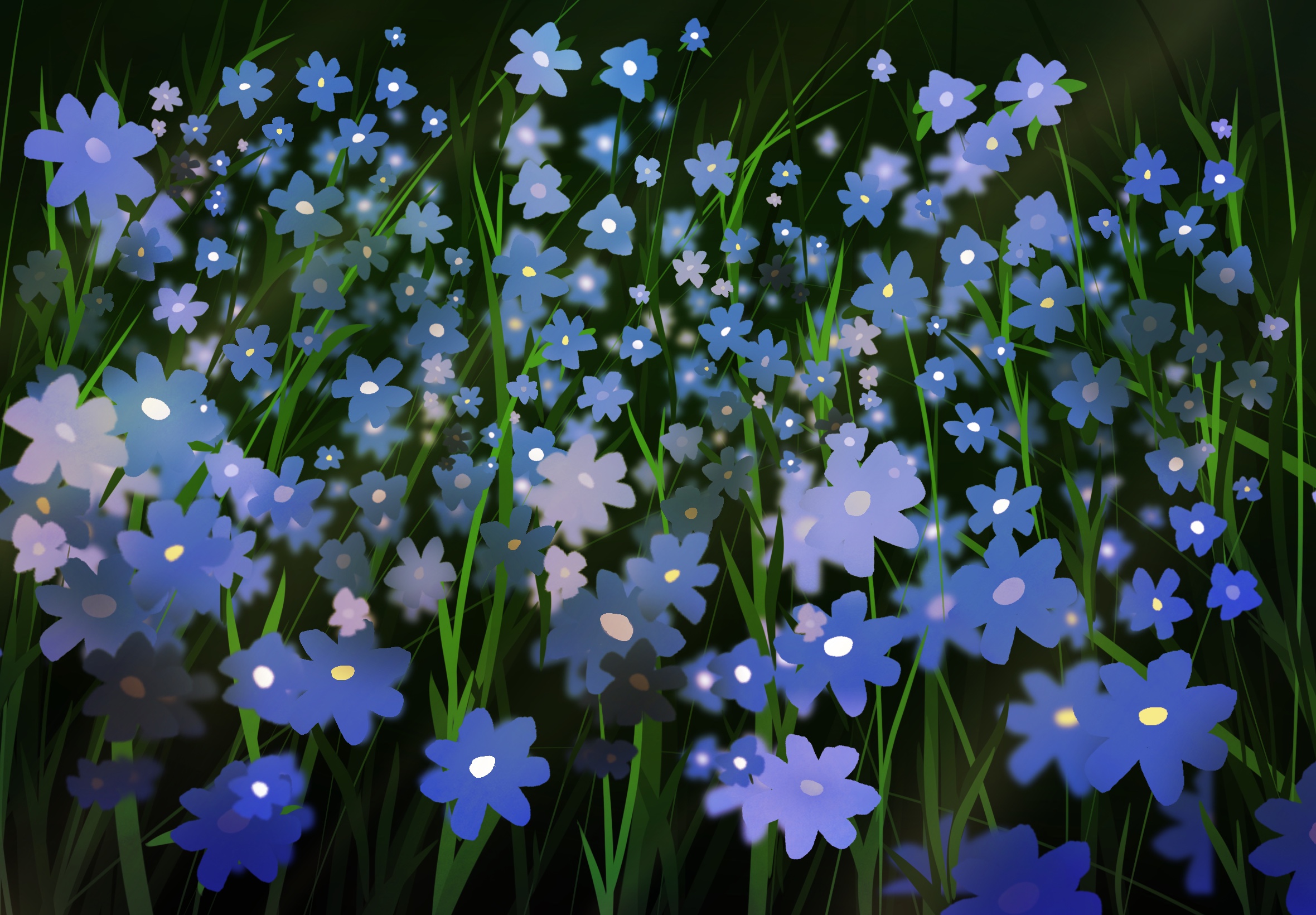 wildflower digital drawing